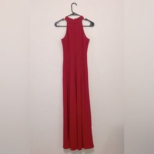 Sexy Red Halter Top Gown